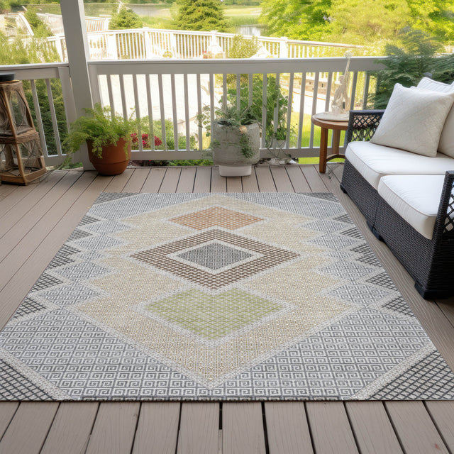 Addison Chantille ACN2111 Geometric Machine Made Transitional Pewter Rug