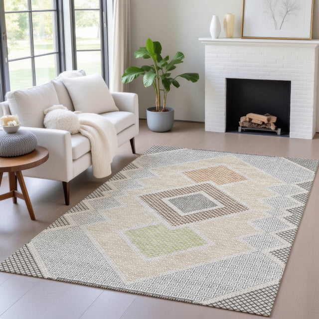 Addison Chantille ACN2111 Geometric Machine Made Transitional Pewter Rug