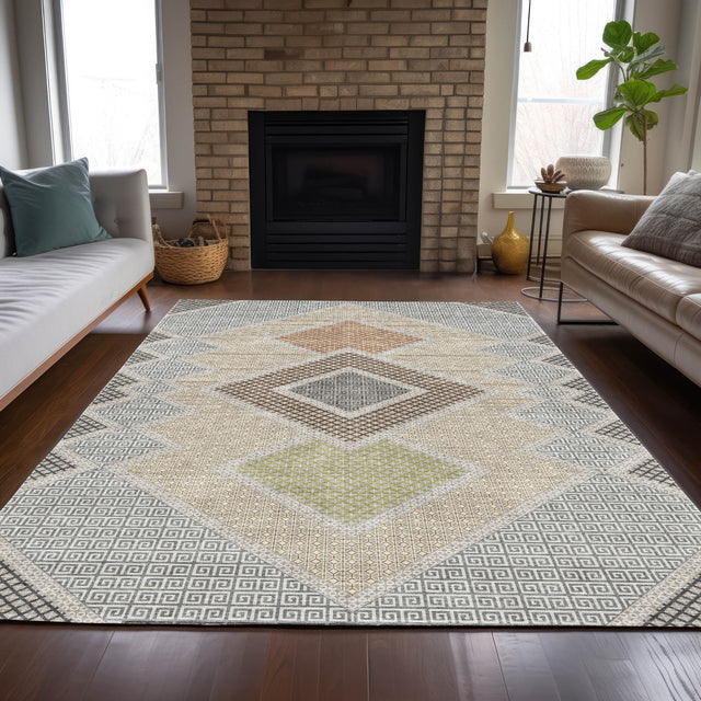 Addison Chantille ACN2111 Geometric Machine Made Transitional Pewter Rug