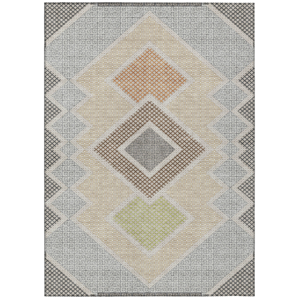 Addison Chantille ACN2111 Geometric Machine Made Transitional Pewter Rug