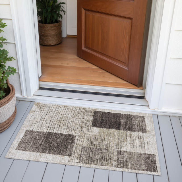 Addison Chantille ACN2112 Geometric Machine Made Transitional Brown Rug