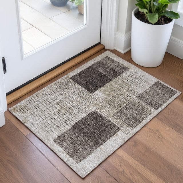 Addison Chantille ACN2112 Geometric Machine Made Transitional Brown Rug