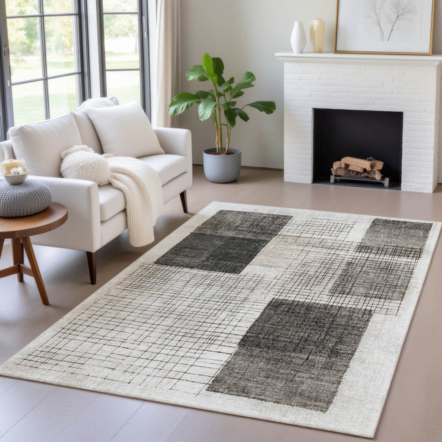 Addison Chantille ACN2112 Geometric Machine Made Transitional Ivory Rug