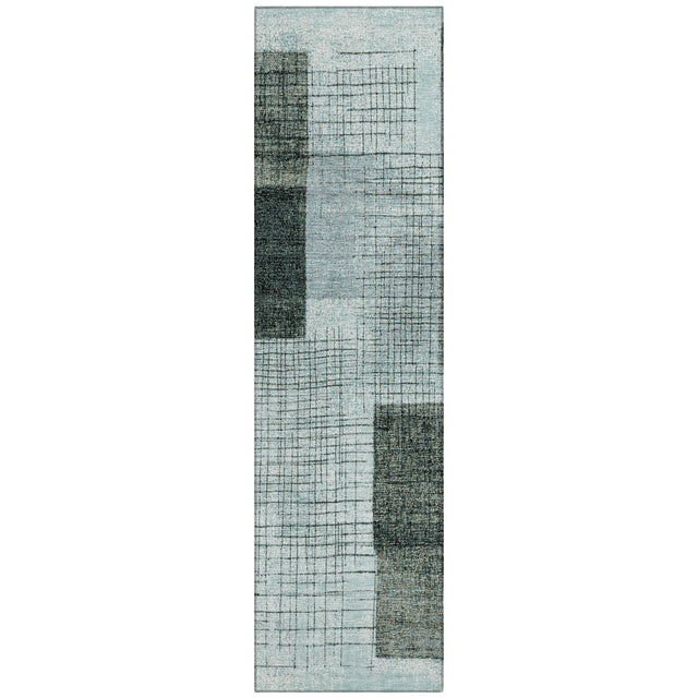 Addison Chantille ACN2112 Geometric Machine Made Transitional Teal Rug