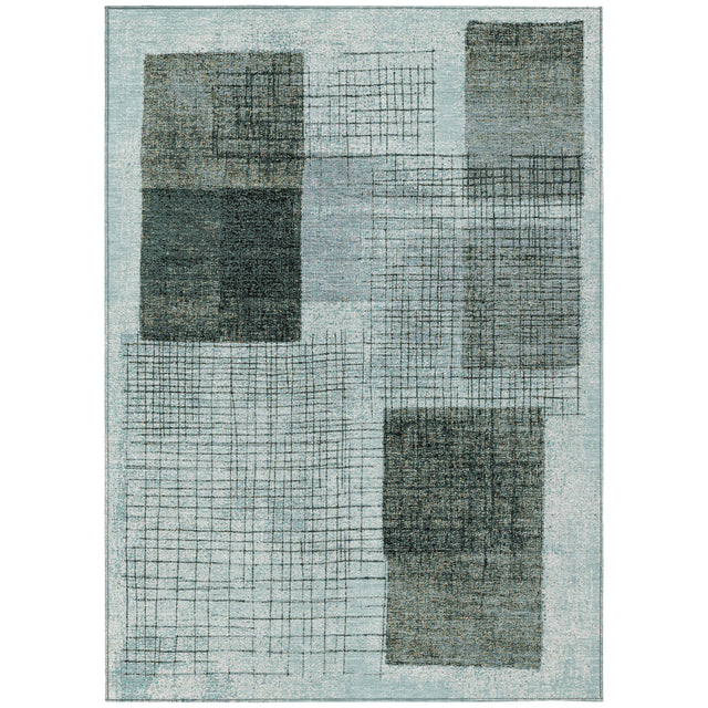 Addison Chantille ACN2112 Geometric Machine Made Transitional Teal Rug