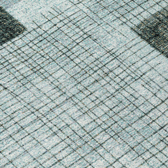 Addison Chantille ACN2112 Geometric Machine Made Transitional Teal Rug