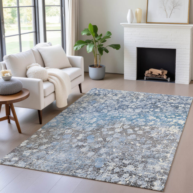 Addison Chantille ACN2113 Abstract Machine Made Transitional Blue Rug