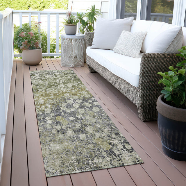 Addison Chantille ACN2113 Abstract Machine Made Transitional Olive Rug