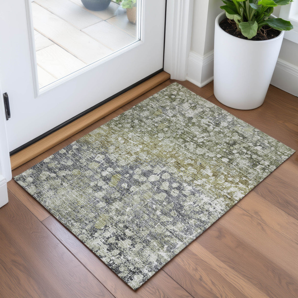 Addison Chantille ACN2113 Abstract Machine Made Transitional Olive Rug