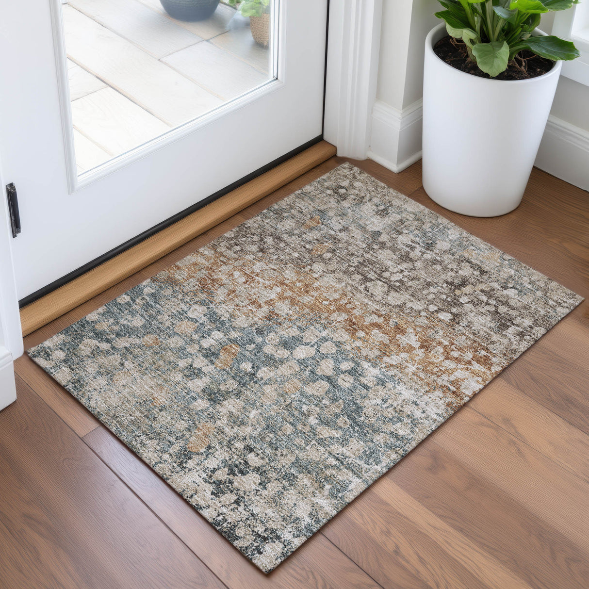 Addison Chantille ACN2113 Abstract Machine Made Transitional Putty Rug