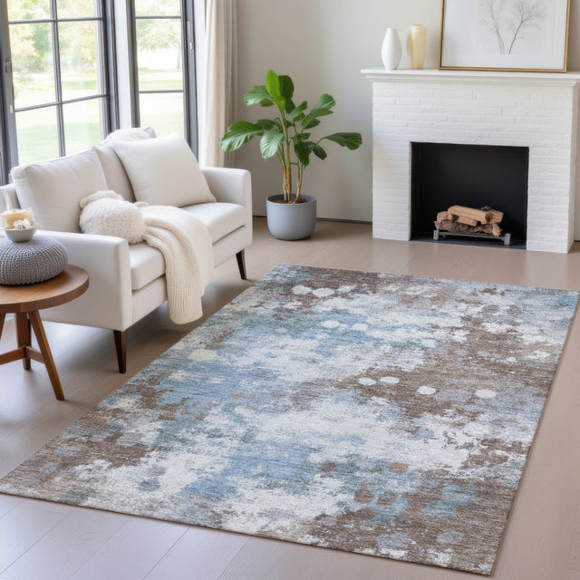 Addison Chantille ACN2114 Abstract Machine Made Transitional Brown Rug