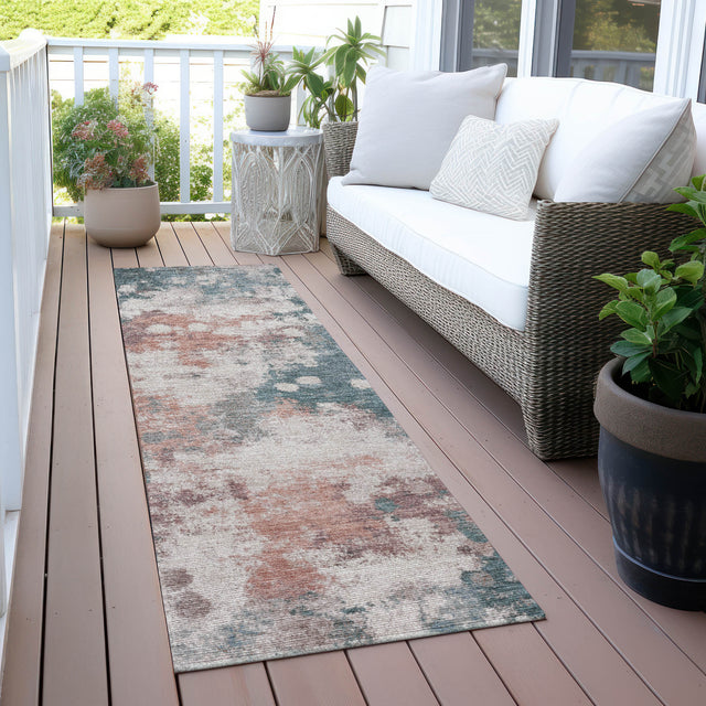 Addison Chantille ACN2114 Abstract Machine Made Transitional Coral Rug