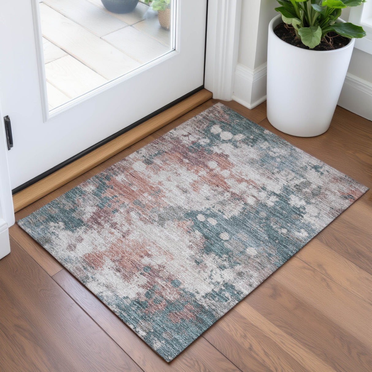 Addison Chantille ACN2114 Abstract Machine Made Transitional Coral Rug