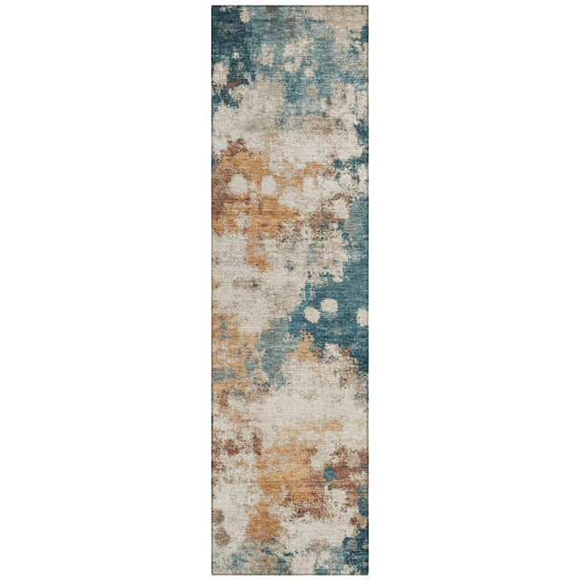 Addison Chantille ACN2114 Abstract Machine Made Transitional Teal Rug