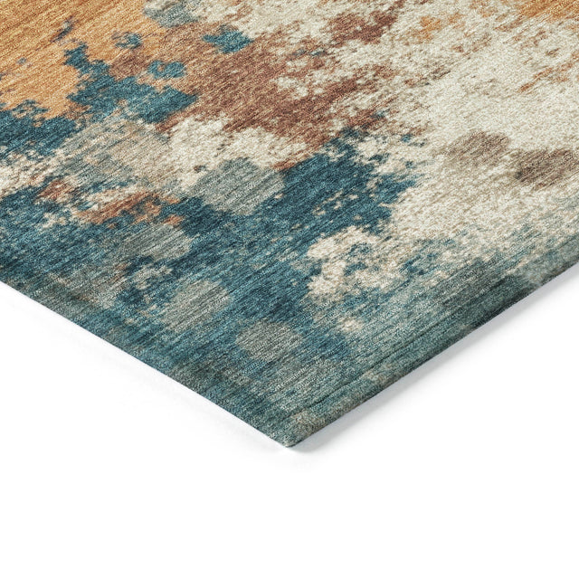 Addison Chantille ACN2114 Abstract Machine Made Transitional Teal Rug