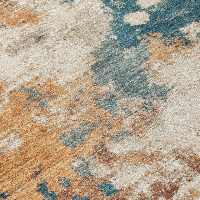 Addison Chantille ACN2114 Abstract Machine Made Transitional Teal Rug