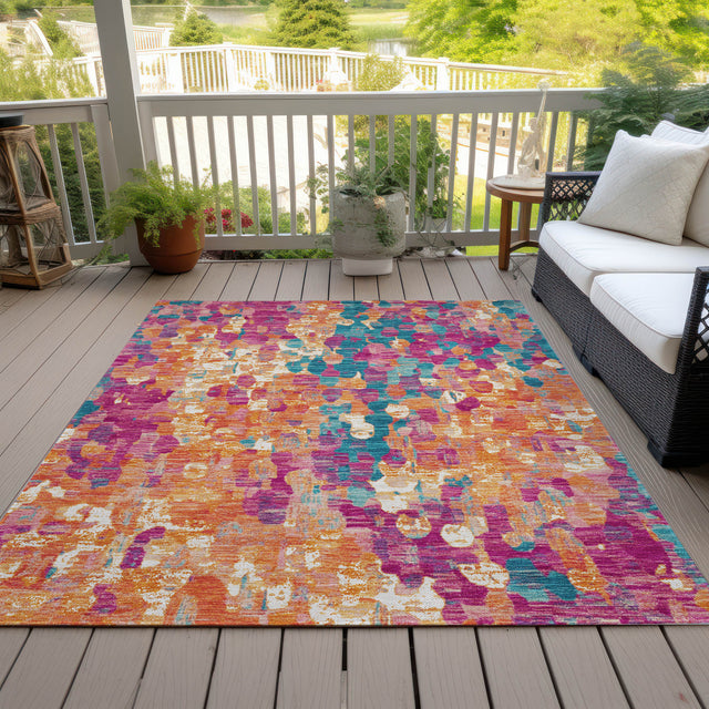 Addison Chantille ACN2115 Abstract Machine Made Transitional Blush Rug