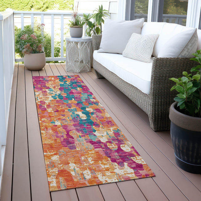 Addison Chantille ACN2115 Abstract Machine Made Transitional Blush Rug