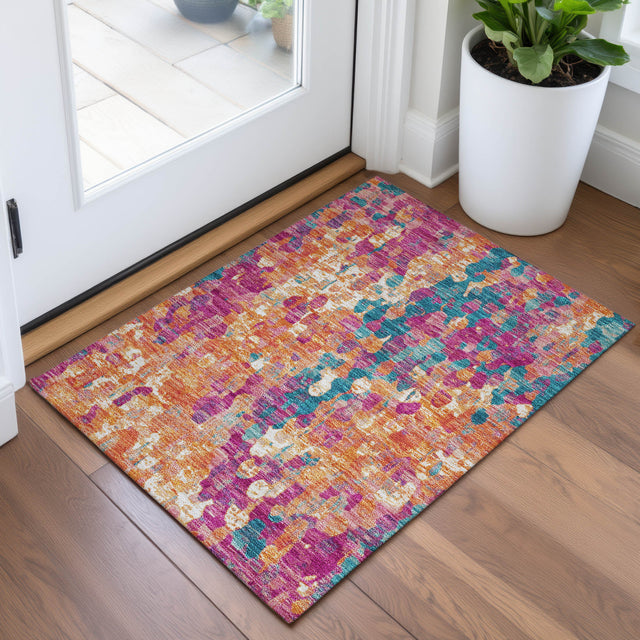 Addison Chantille ACN2115 Abstract Machine Made Transitional Blush Rug