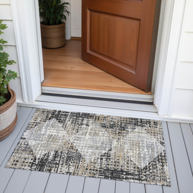 Addison Chantille ACN2116 Geometric Machine Made Transitional Black Rug