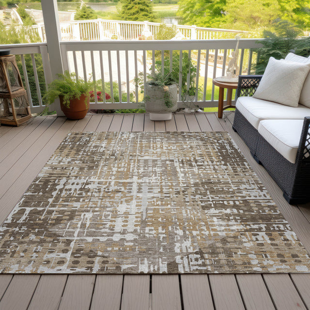 Addison Chantille ACN2116 Geometric Machine Made Transitional Brown Rug