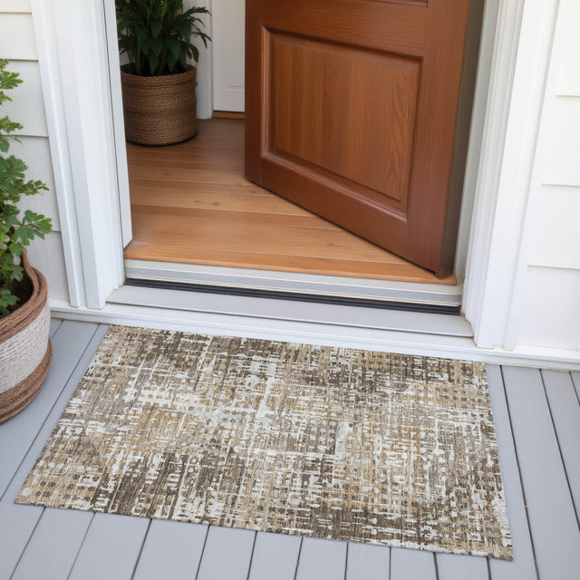 Addison Chantille ACN2116 Geometric Machine Made Transitional Brown Rug