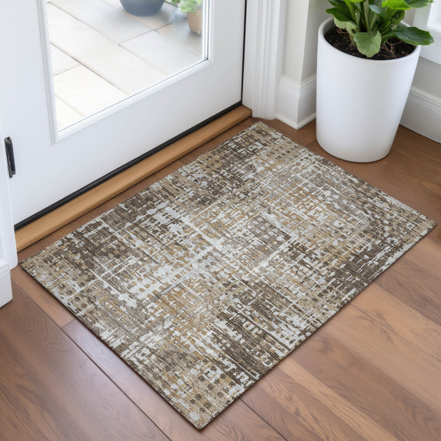 Addison Chantille ACN2116 Geometric Machine Made Transitional Brown Rug