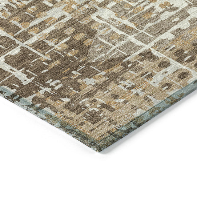 Addison Chantille ACN2116 Geometric Machine Made Transitional Brown Rug