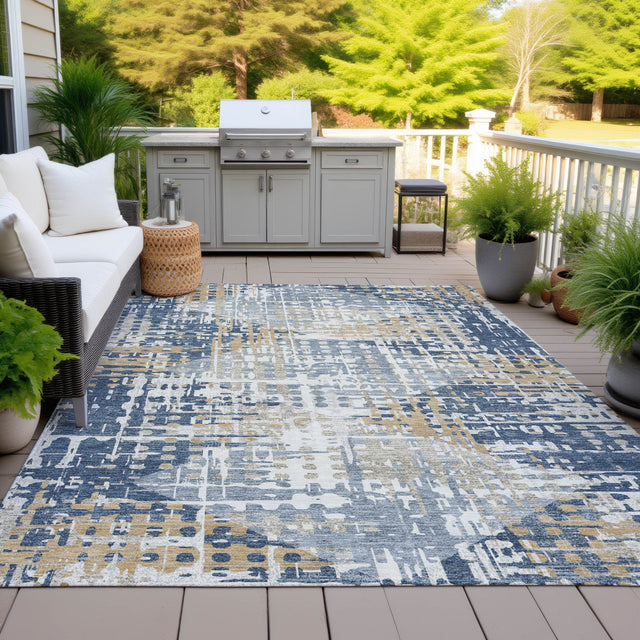 Addison Chantille ACN2116 Geometric Machine Made Transitional Navy Rug