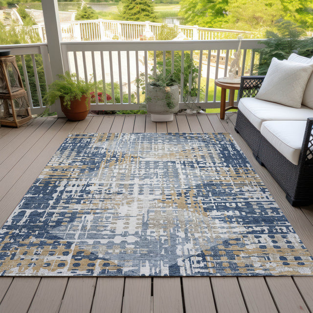 Addison Chantille ACN2116 Geometric Machine Made Transitional Navy Rug