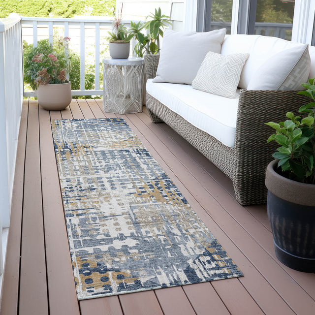 Addison Chantille ACN2116 Geometric Machine Made Transitional Navy Rug