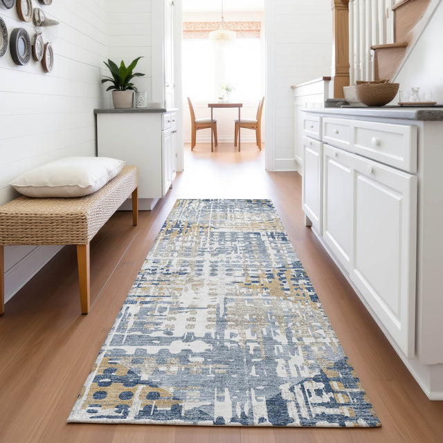 Addison Chantille ACN2116 Geometric Machine Made Transitional Navy Rug
