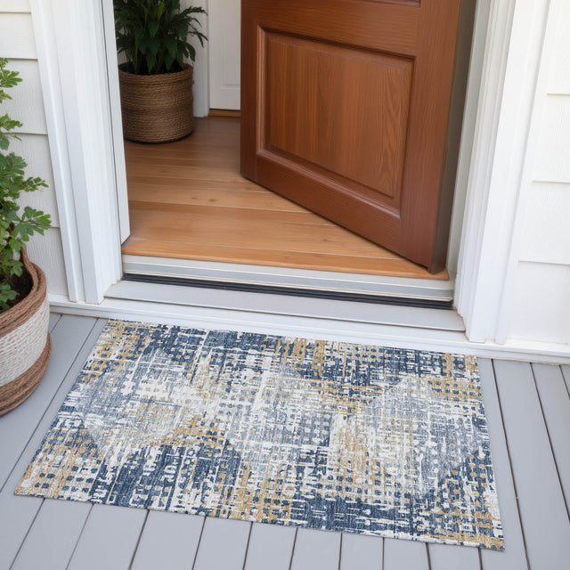 Addison Chantille ACN2116 Geometric Machine Made Transitional Navy Rug