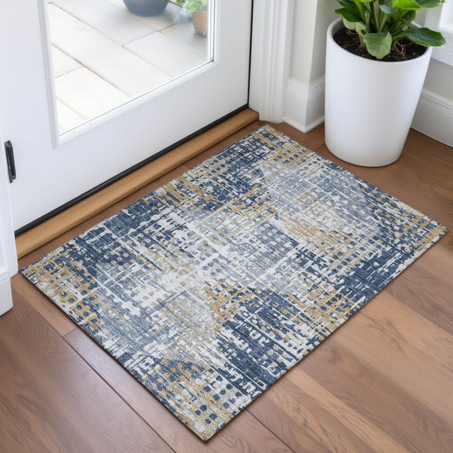 Addison Chantille ACN2116 Geometric Machine Made Transitional Navy Rug