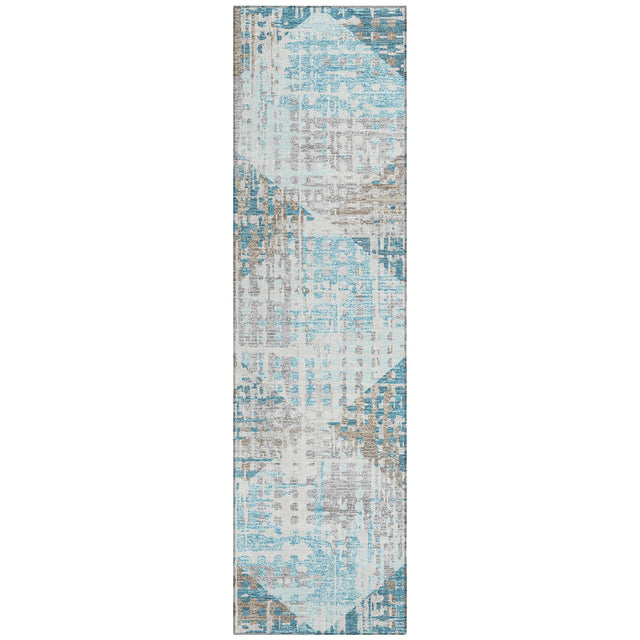 Addison Chantille ACN2116 Geometric Machine Made Transitional Teal Rug