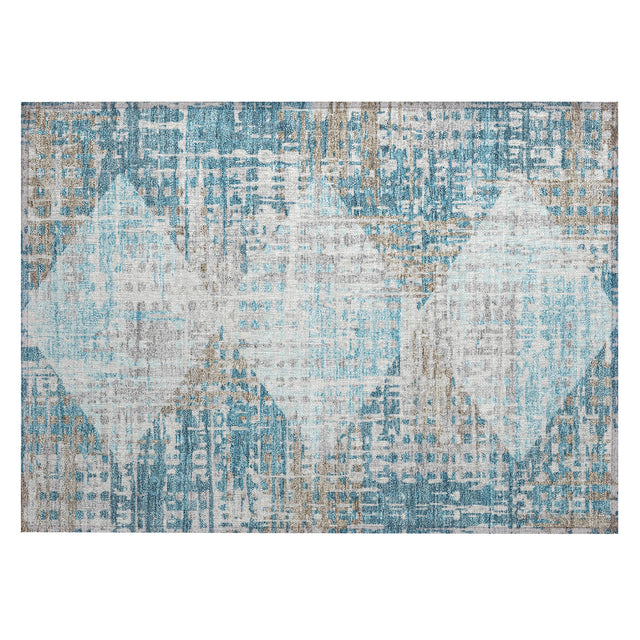 Addison Chantille ACN2116 Geometric Machine Made Transitional Teal Rug