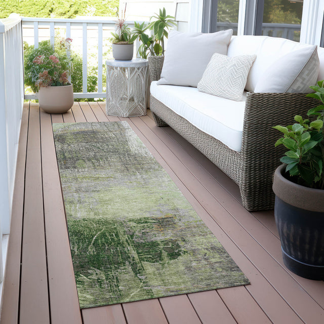 Addison Chantille ACN2117 Abstract Machine Made Transitional Aloe Rug