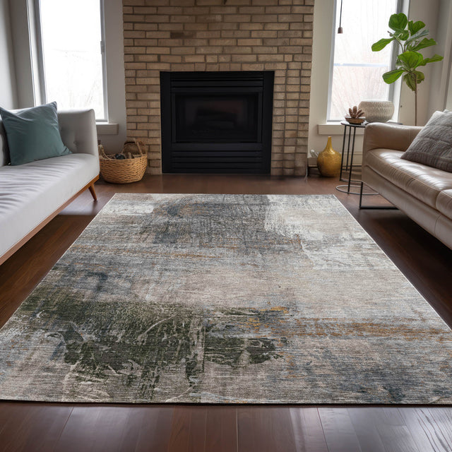 Addison Chantille ACN2117 Abstract Machine Made Transitional Putty Rug