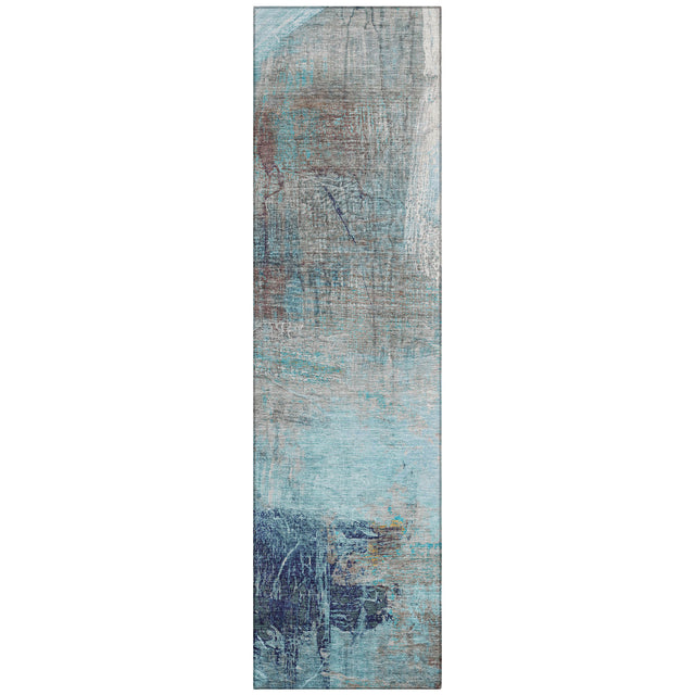 Addison Chantille ACN2117 Abstract Machine Made Transitional Teal Rug