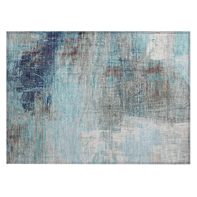 Addison Chantille ACN2117 Abstract Machine Made Transitional Teal Rug