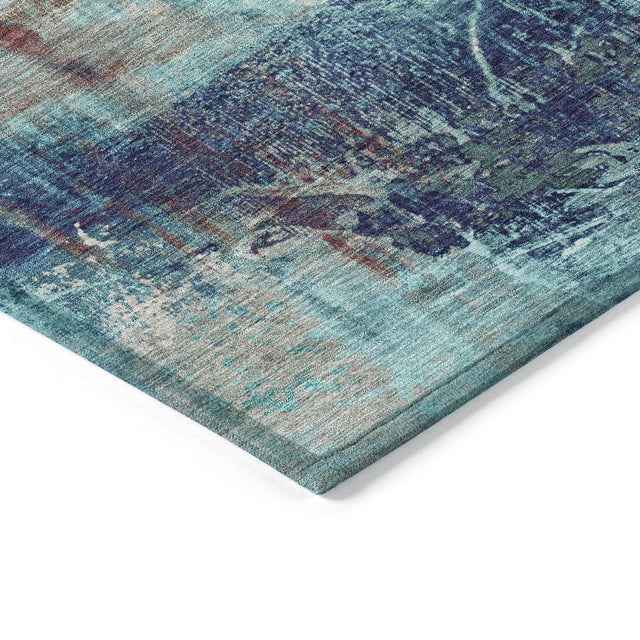 Addison Chantille ACN2117 Abstract Machine Made Transitional Teal Rug