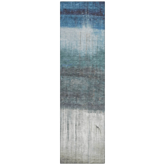 Addison Chantille ACN2118 Abstract Machine Made Transitional Blue Rug