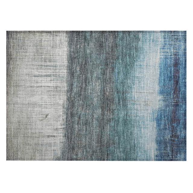 Addison Chantille ACN2118 Abstract Machine Made Transitional Blue Rug