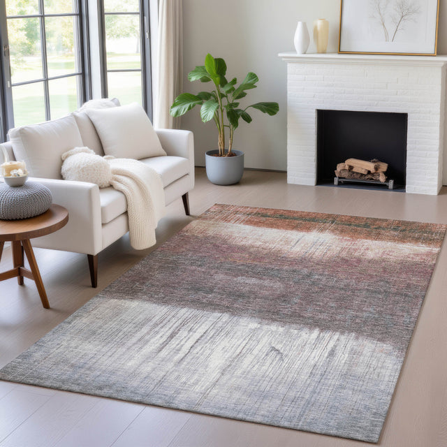 Addison Chantille ACN2118 Abstract Machine Made Transitional Paprika Rug