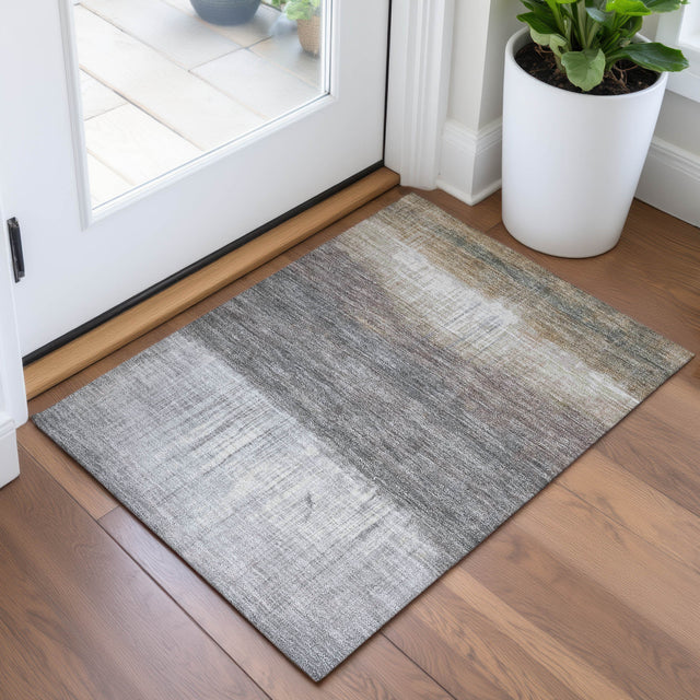 Addison Chantille ACN2118 Abstract Machine Made Transitional Taupe Rug