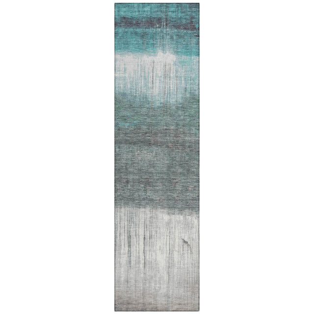 Addison Chantille ACN2118 Abstract Machine Made Transitional Teal Rug