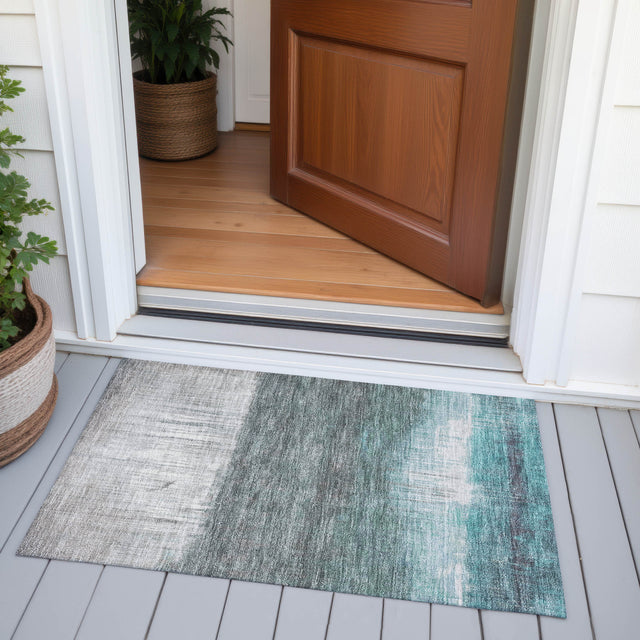 Addison Chantille ACN2118 Abstract Machine Made Transitional Teal Rug