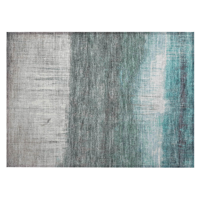 Addison Chantille ACN2118 Abstract Machine Made Transitional Teal Rug