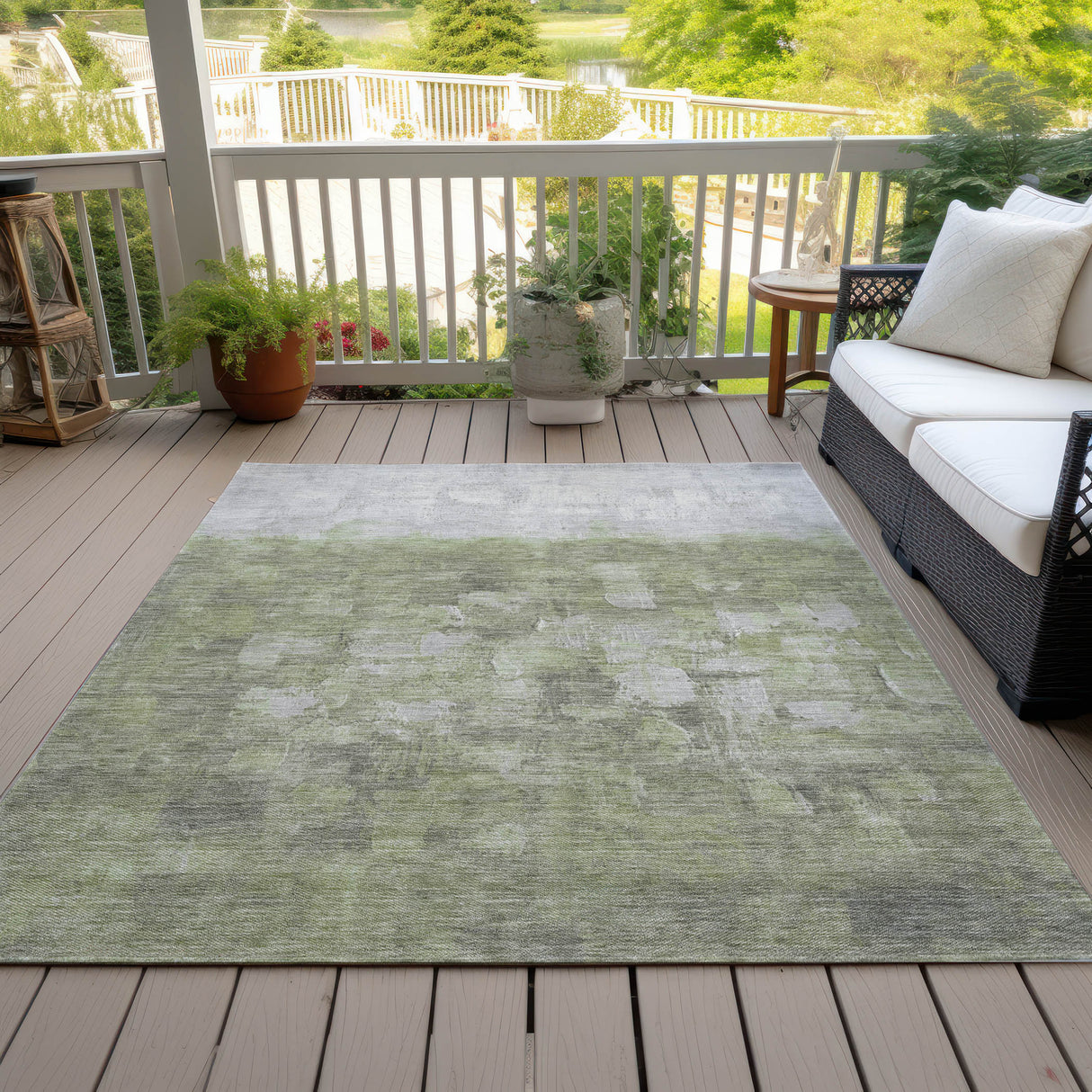 Addison Chantille ACN2119 Abstract Machine Made Transitional Fern Rug