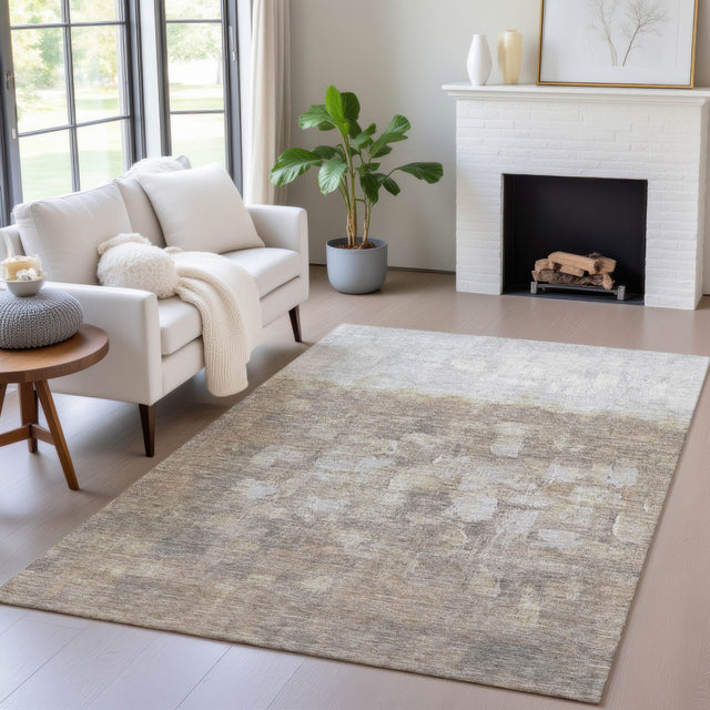 Addison Chantille ACN2119 Abstract Machine Made Transitional Taupe Rug